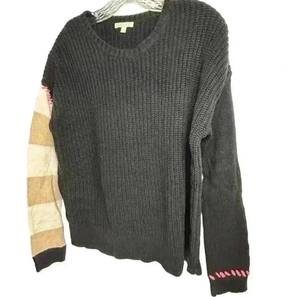 Lisa Todd Women's XS Black Knit Pullover Sweater with Colorful Sleeve - Picture 11 of 12